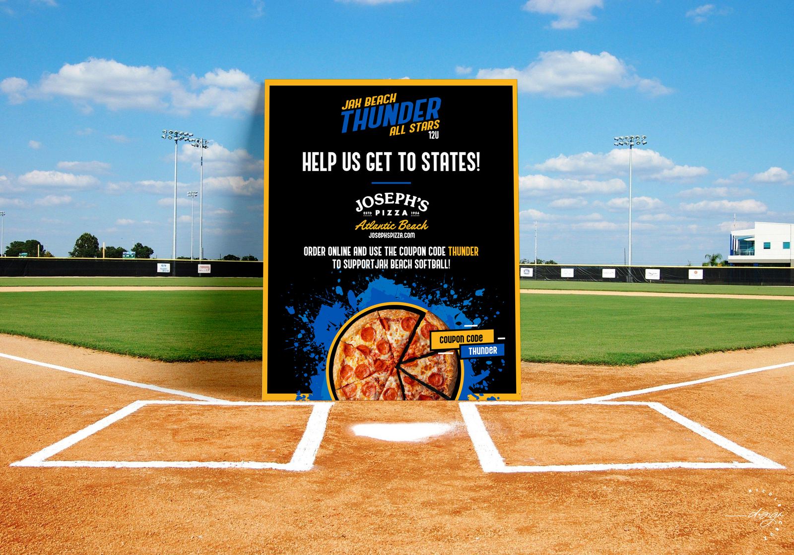 Jax Beach Thunder Joseph's Pizza fundraiser flyer