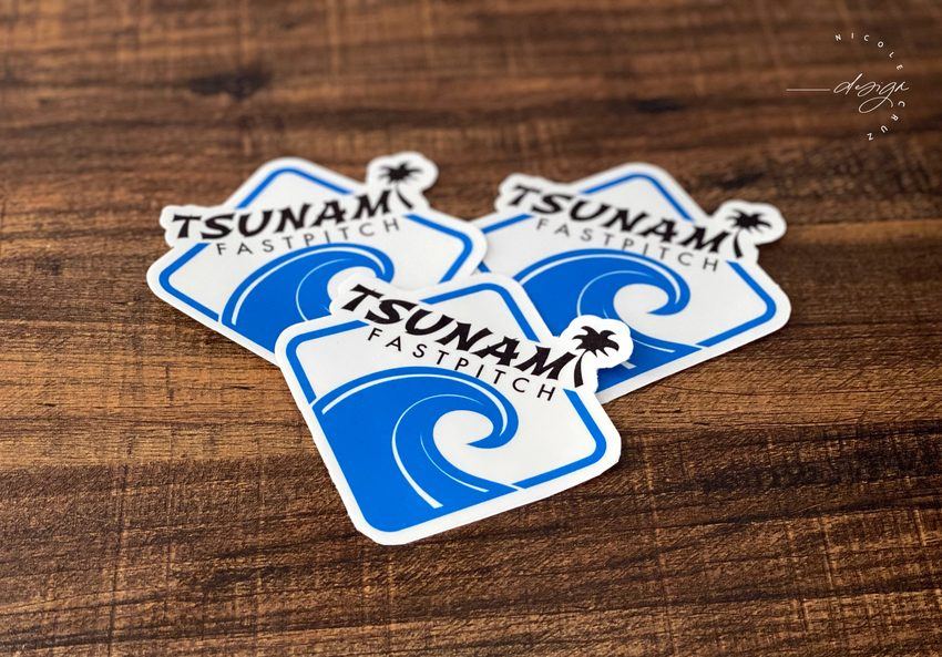 Tsunami Fastpitch die-cut stickers