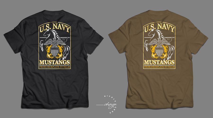 U.S. Navy Mustangs tee in black and coyote colorways