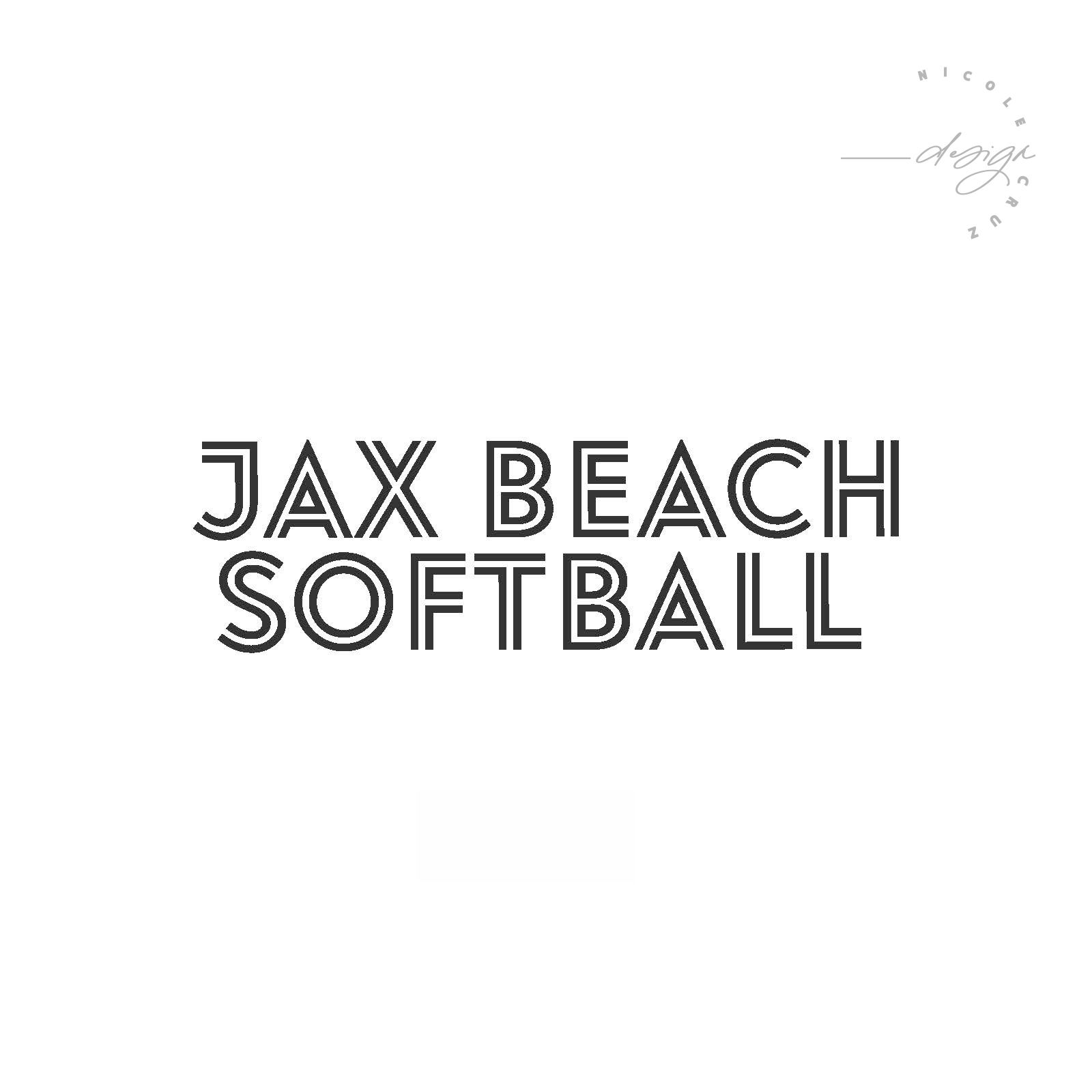 Jax Beach Softball outline wordmark