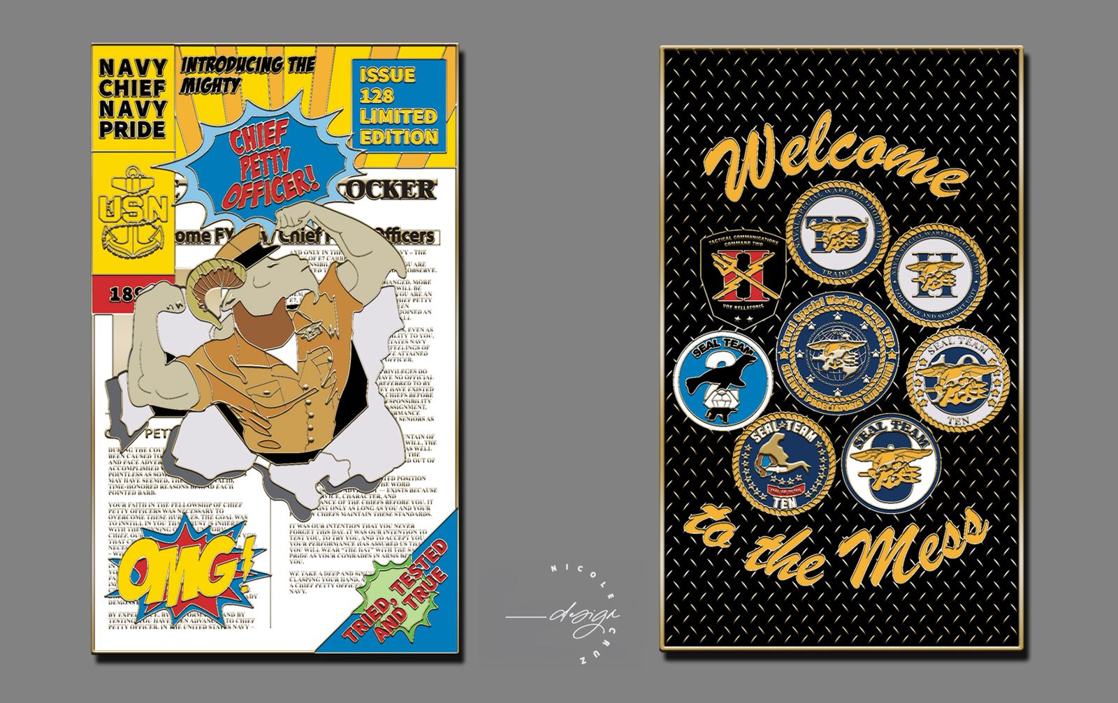 Navy Chief comic book challenge coin